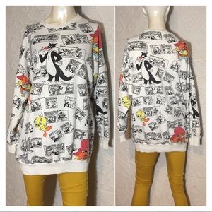 1986 Looney Tunes Bugs Tweety Pajama Top Sweater